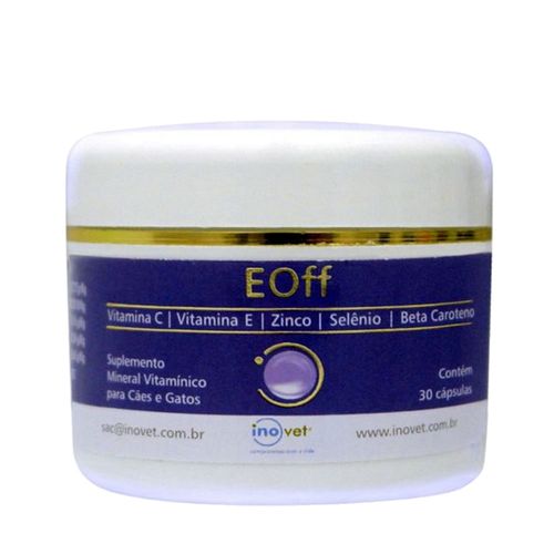 EOFF Suplemento Antioxidante P/ Cães e Gatos C/ 30 cápsulas- Inovet EOFF Suplemento Antioxidante P/ Cães e Gatos C/ 30 cápsulas- Inovet